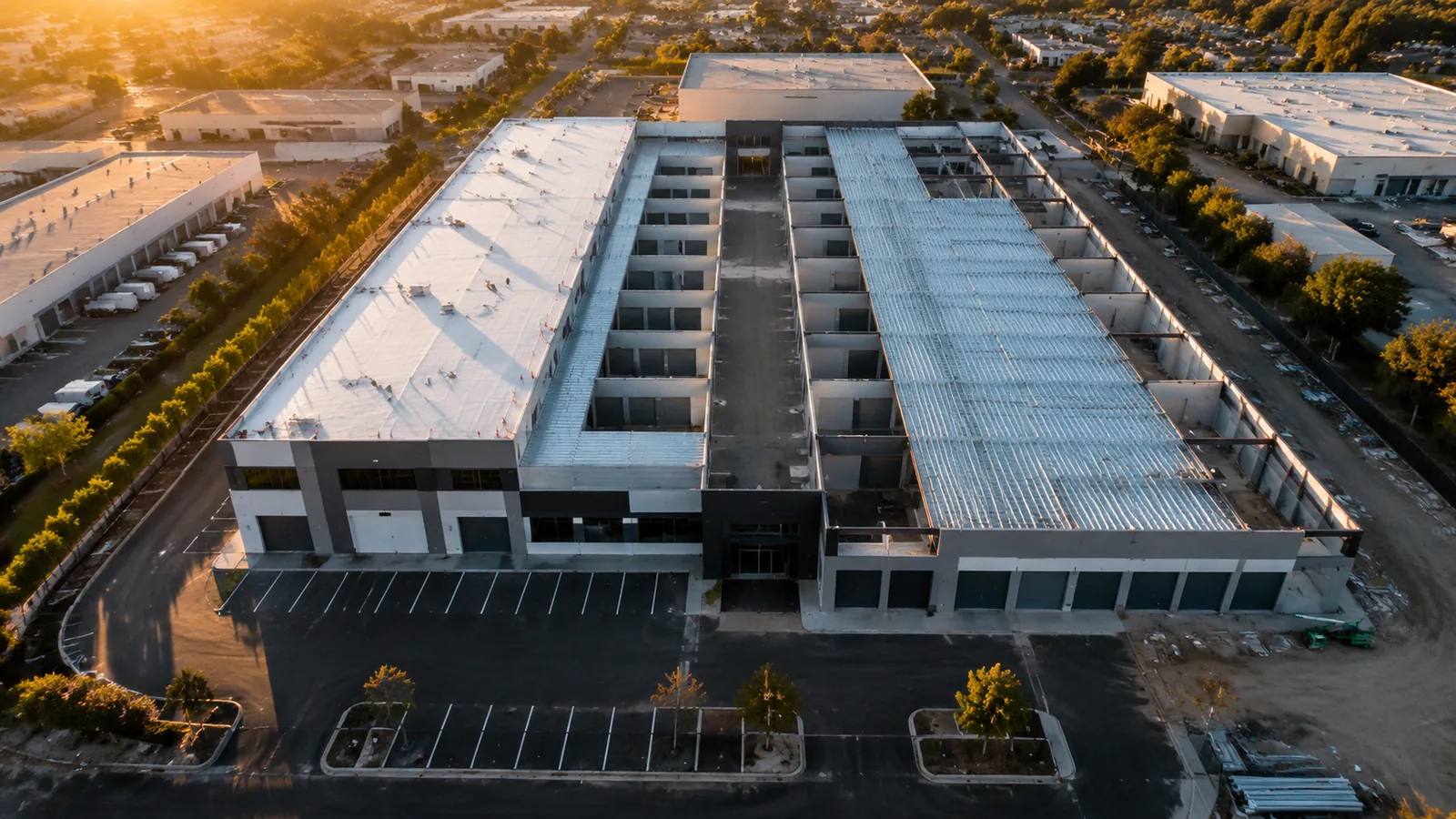Gewerbehalle vor dem Umbau in ein Self-Storage-Zentrum